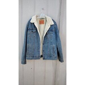 Levi's Denim Jacket Jean Sherpa Lined Coat Size Large